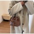 New fashion all-match bag for women, crocodile pattern woven bucket bag, high-quality texture commuter shoulder bag