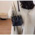 Fashionable all-match bag for women 2025 new crocodile pattern woven bucket bag high-quality texture commuter shoulder bag