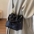 Fashionable all-match bag for women 2025 new crocodile pattern woven bucket bag high-quality texture commuter shoulder bag